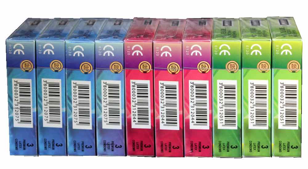 Разноцветные упаковки презервативов FREESTYLES с разными вкусами и текстурами, 30 штук