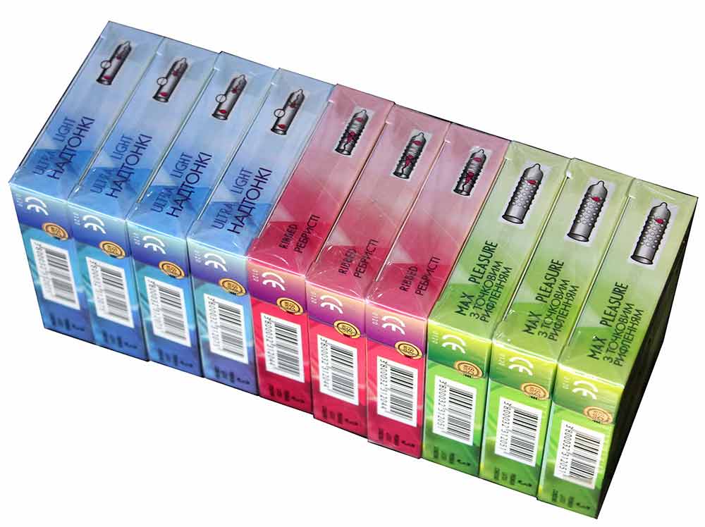 Разноцветные коробки презервативов FREESTYLES с разными вкусами и эффектами, 30 штук