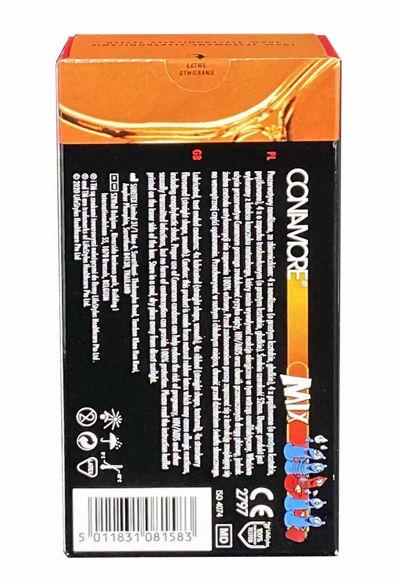 Кольорова картонна коробка CONAMORE Mix з написом 12 штук на білому фоні