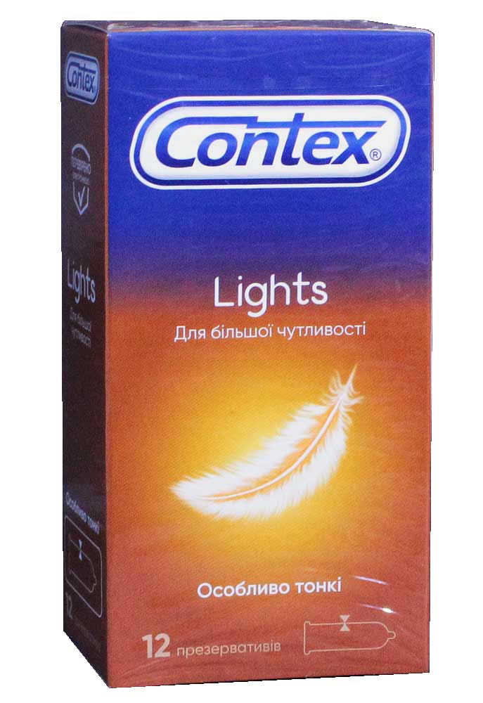 Синий картон Contex Lights Ultra Thin 12 шт с белым и желтым текстом