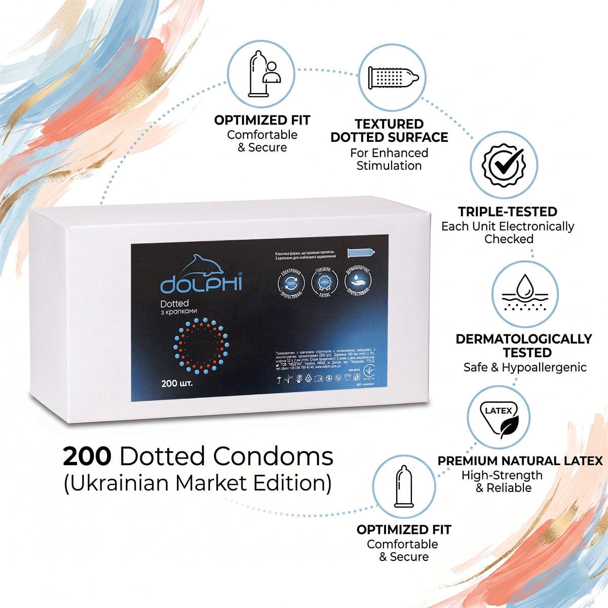 Презервативы Dolphi Dotted 200шт точечные⚡️Prezervativi.in.ua - 3