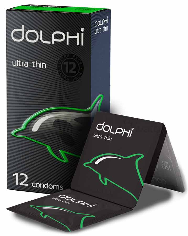 Несколько черных коробок Dolphi Ultra thin с серебристым логотипом и надписью 12 шт