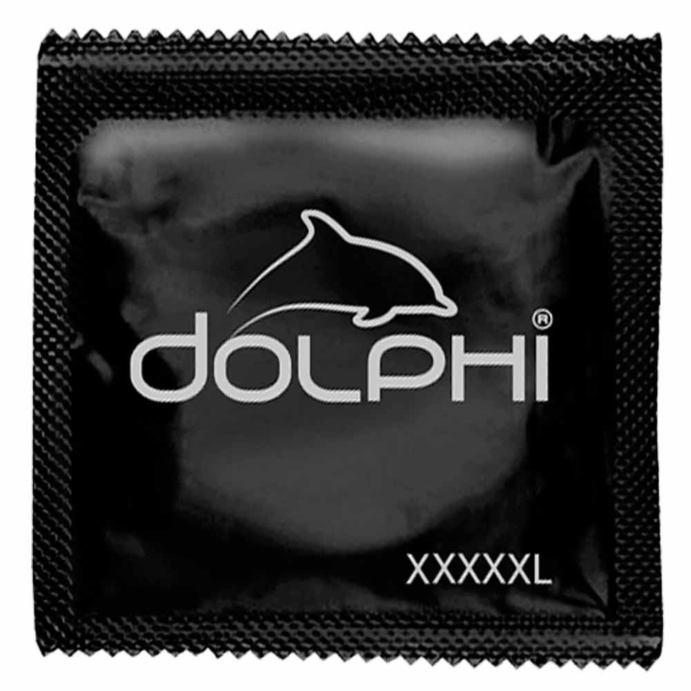 Три коробки Dolphi XXXXXL білого та синього кольору, загалом 36 презервативів
