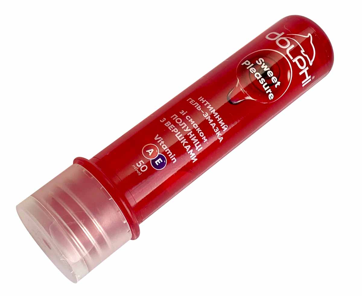 Прозрачный пластиковый флакон Dolphi Sweet Pleasure с клубникой и сливками, объем 50 мл