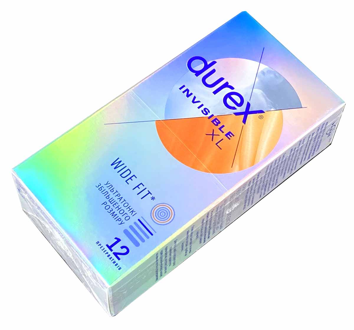 Несколько коробок Durex Invisible XL увеличенного размера 12 шт на светлом фоне