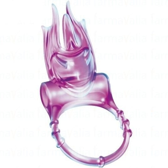 Прозорий силіконовий віброкільце у формі червоного диявола з вираженими ріжками