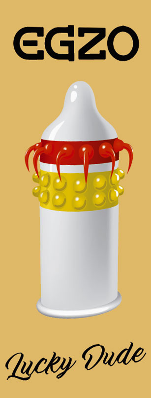 Оранжевая упаковка EGZO Lucky Dude с изображением усиков и надписью Orange 3