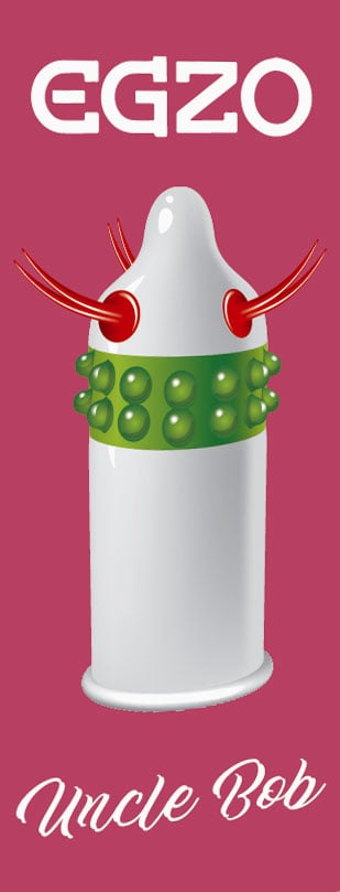 Ярко-розовая упаковка EGZO Uncle Bob с усиками и надписью 1 шт, новый дизайн