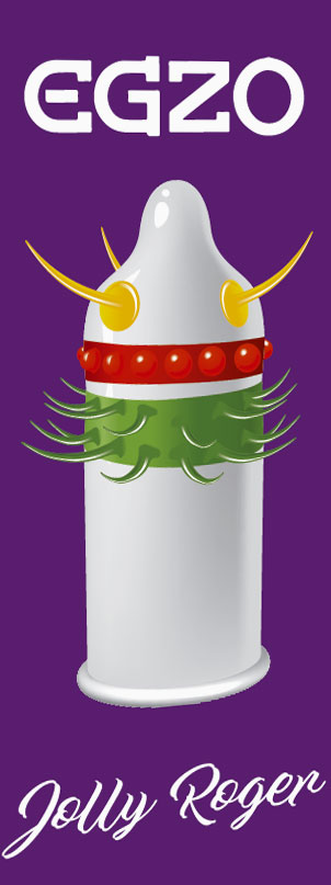 Фиолетовая упаковка EGZO Jolly Roger с усиками, надпись 1 шт, новый дизайн