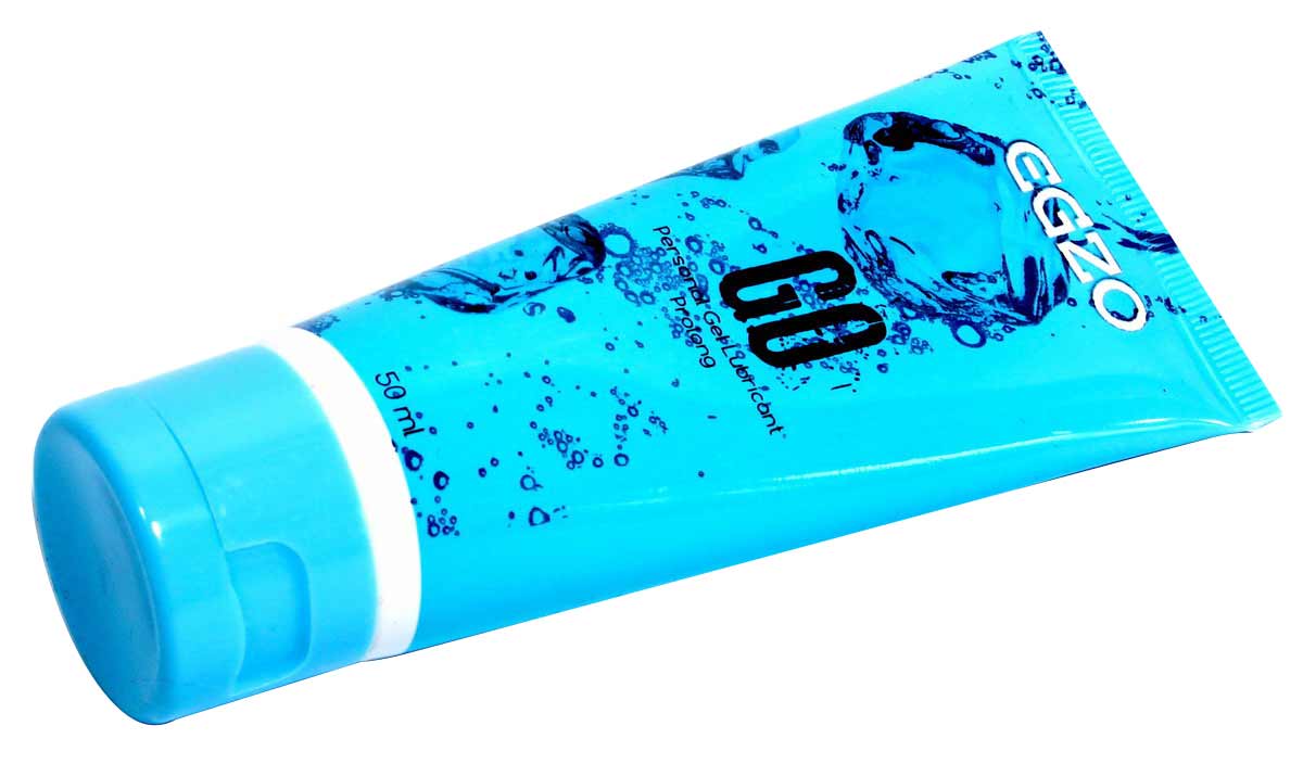 Білий флакон EGZO GO 50мл з блакитно-сріблястою етикеткою та синіми написами