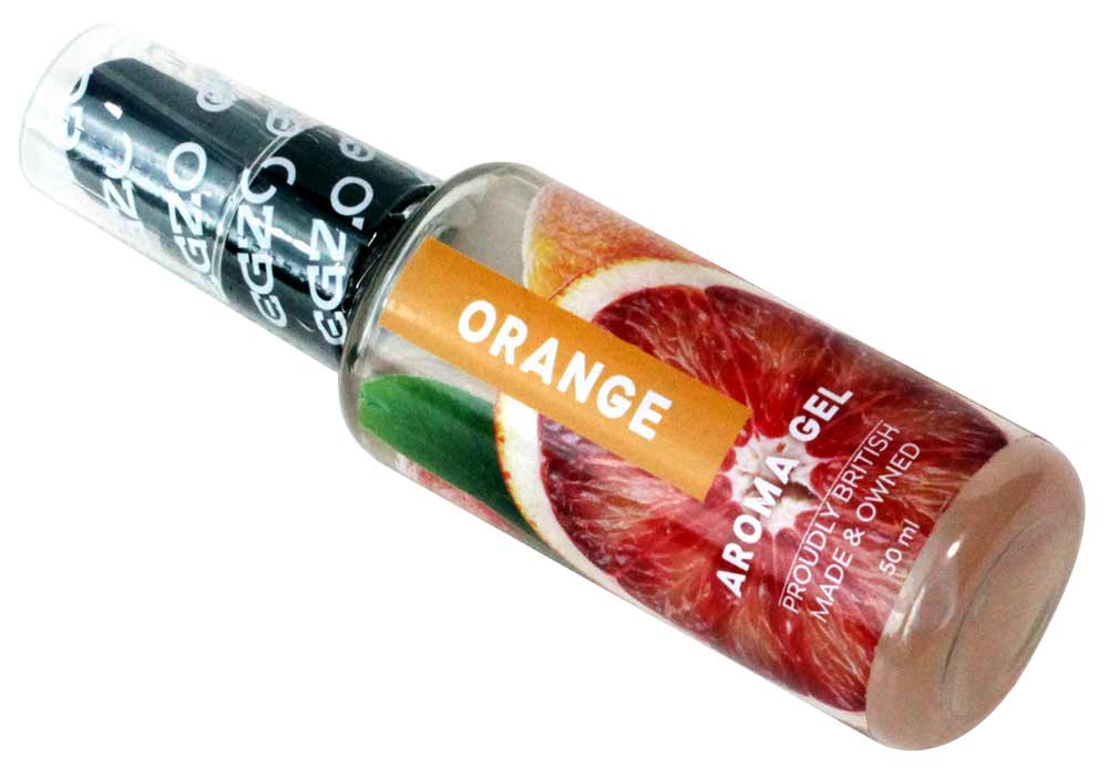 Прозорий флакон із помаранчевим ковпачком EGZO Aroma Gel 50мл зі смаком апельсина