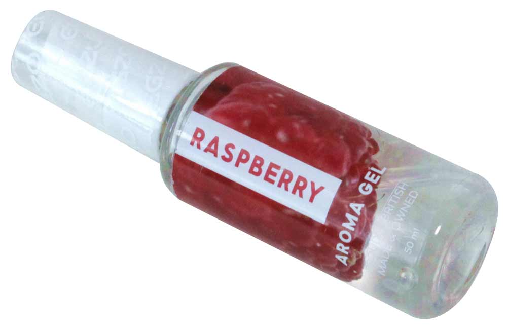 Прозрачный флакон с малиновым лубрикантом EGZO Aroma Gel 50мл и яркой малиновой этикеткой