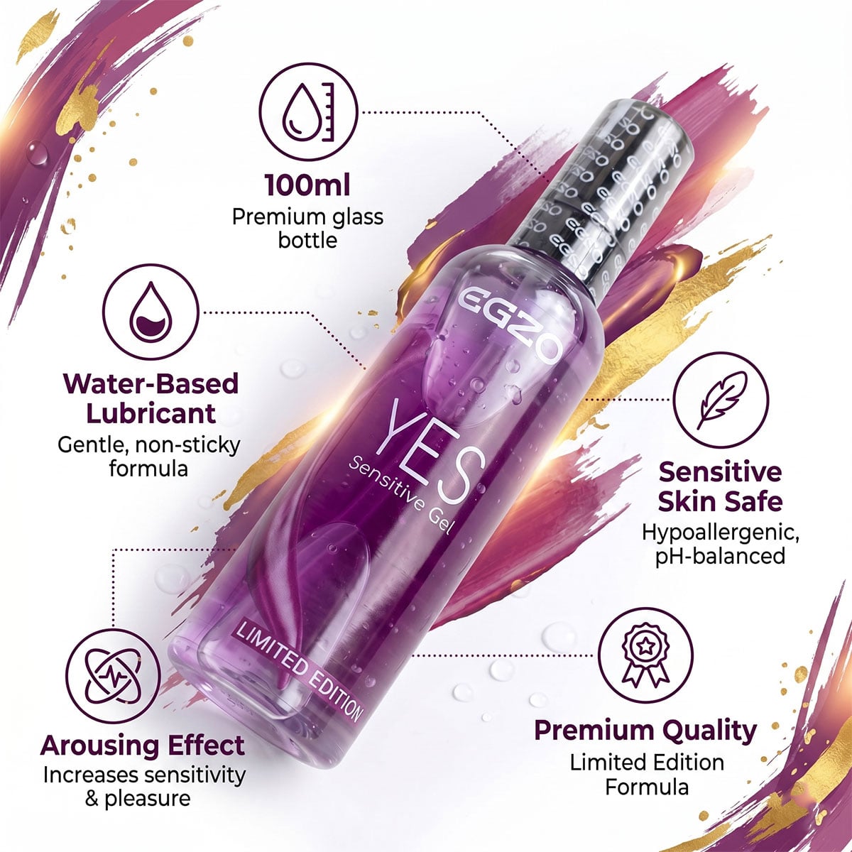 Лубрикант EGZO YES Limited Edition 100мл разогревающий - 3