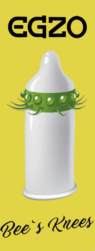 Яскраво-жовта упаковка EGZO Bee`s Knees з чорними написами та зображенням бджоли, 1 шт