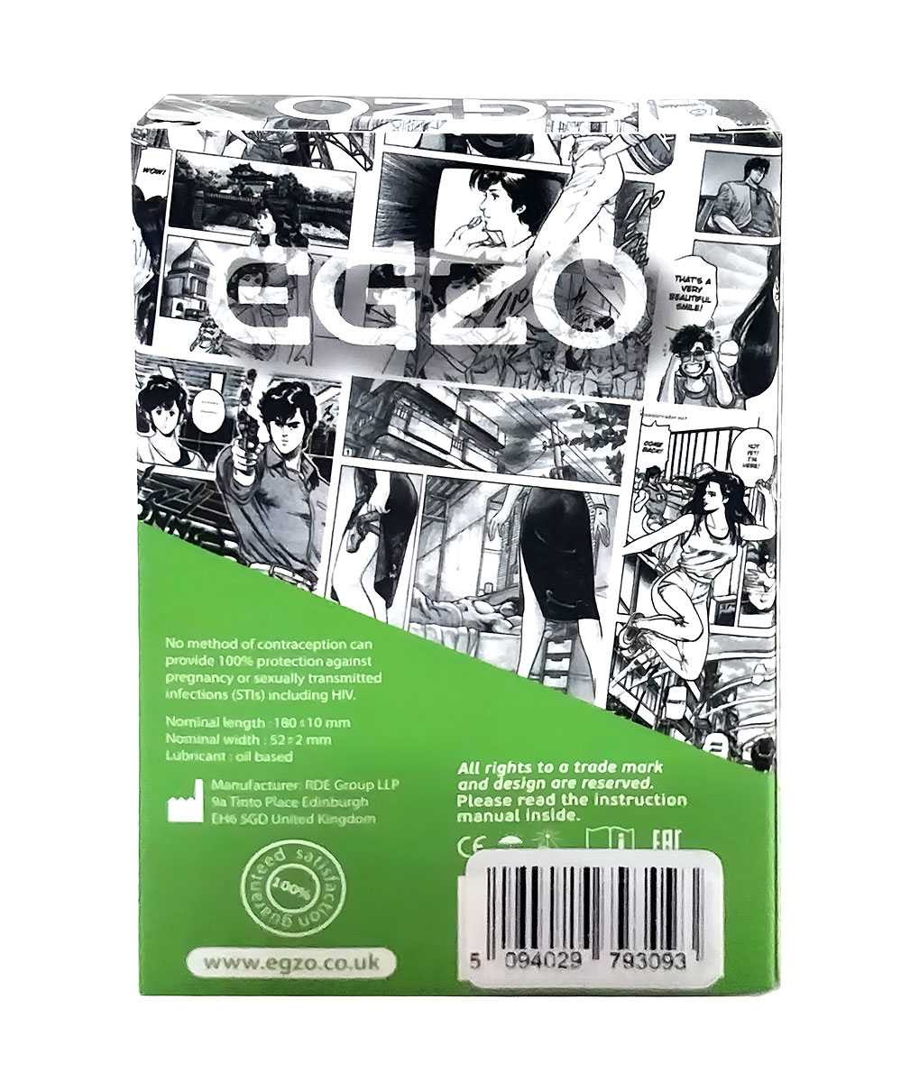 Черная коробка EGZO Cocky Friend с желтым рисунком презерватива и надписью 1 шт