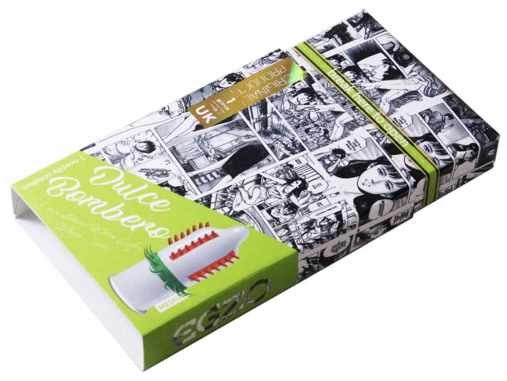 Ярко-красные упаковки EGZO Dulce Bombero с усиками, надпись 4 шт