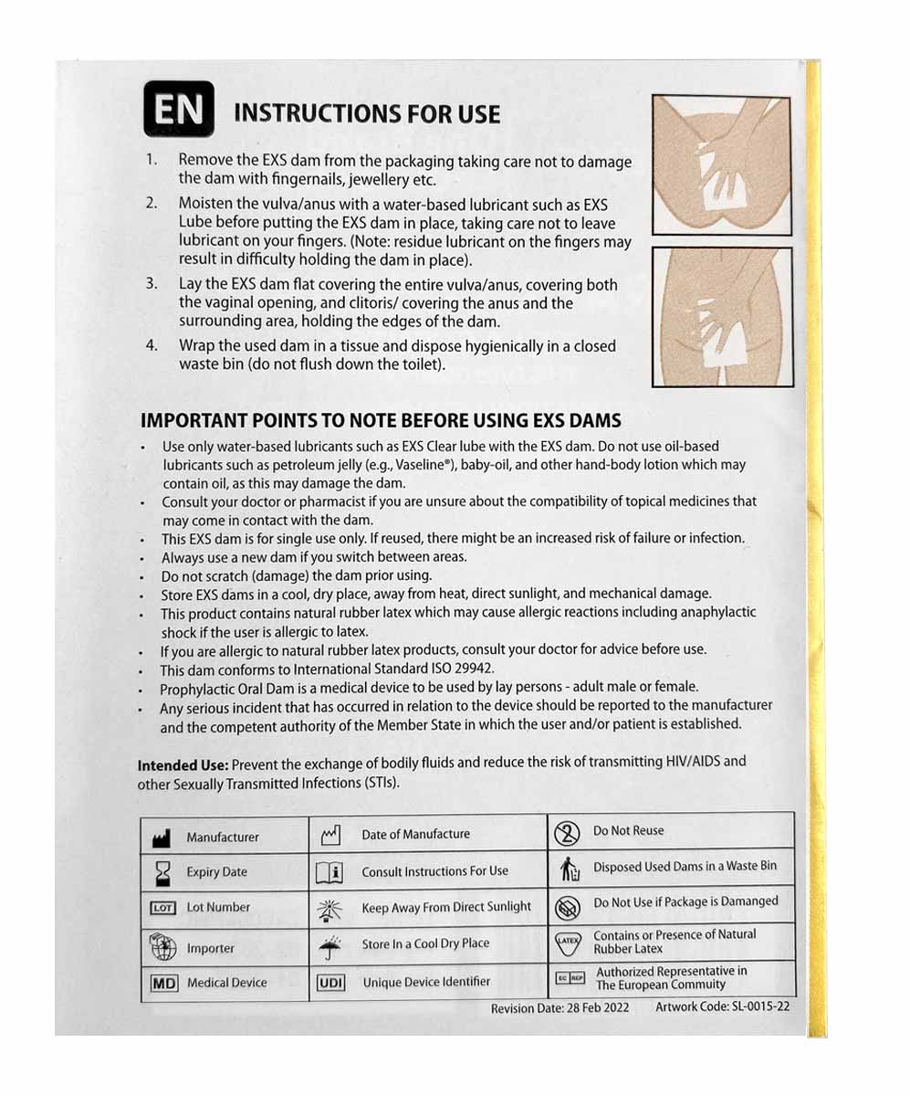 Яскрава рожева латексна серветка EXS Oral Latex Dam зі смаком полуниці, 1 штука