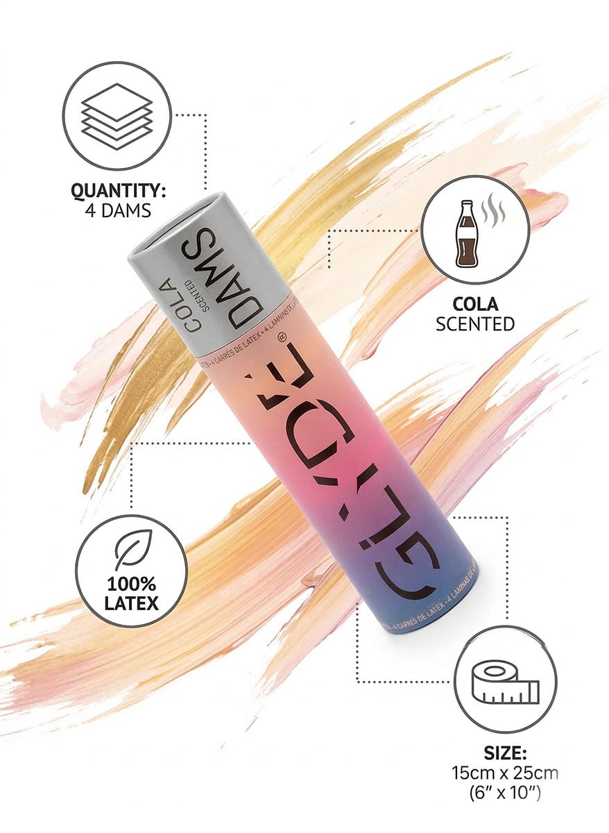 Латексні серветки (Oral Dams) GLYDE Black Cola 4 шт - 9