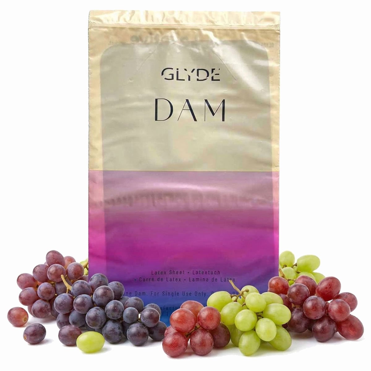 Латексные салфетки Oral Dams GLYDE Grape 4шт - 3