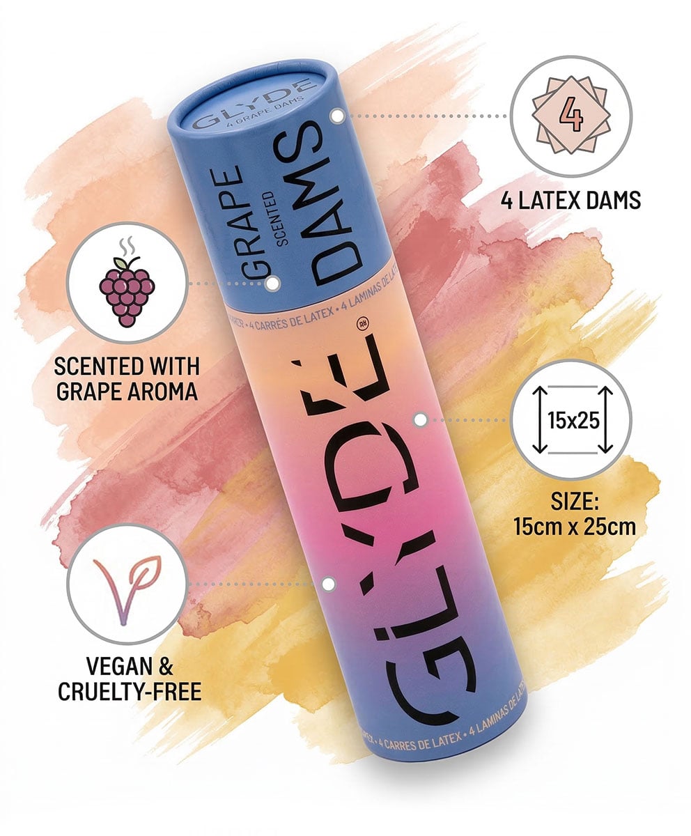 Латексные салфетки Oral Dams GLYDE Grape 4шт - 6