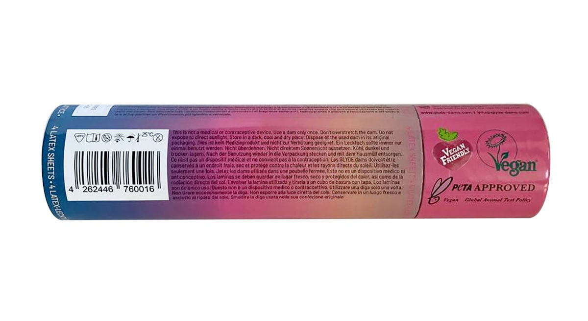 Латексні серветки (Oral Dams) GLYDE Pink Strawberry смак полуниці 4 шт - 8