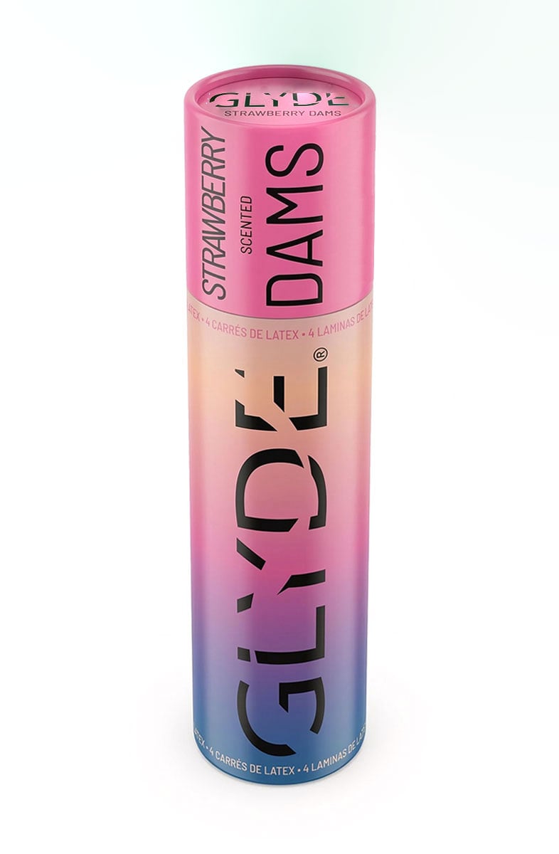 Латексні серветки (Oral Dams) GLYDE Pink Strawberry смак полуниці 4 шт - 10