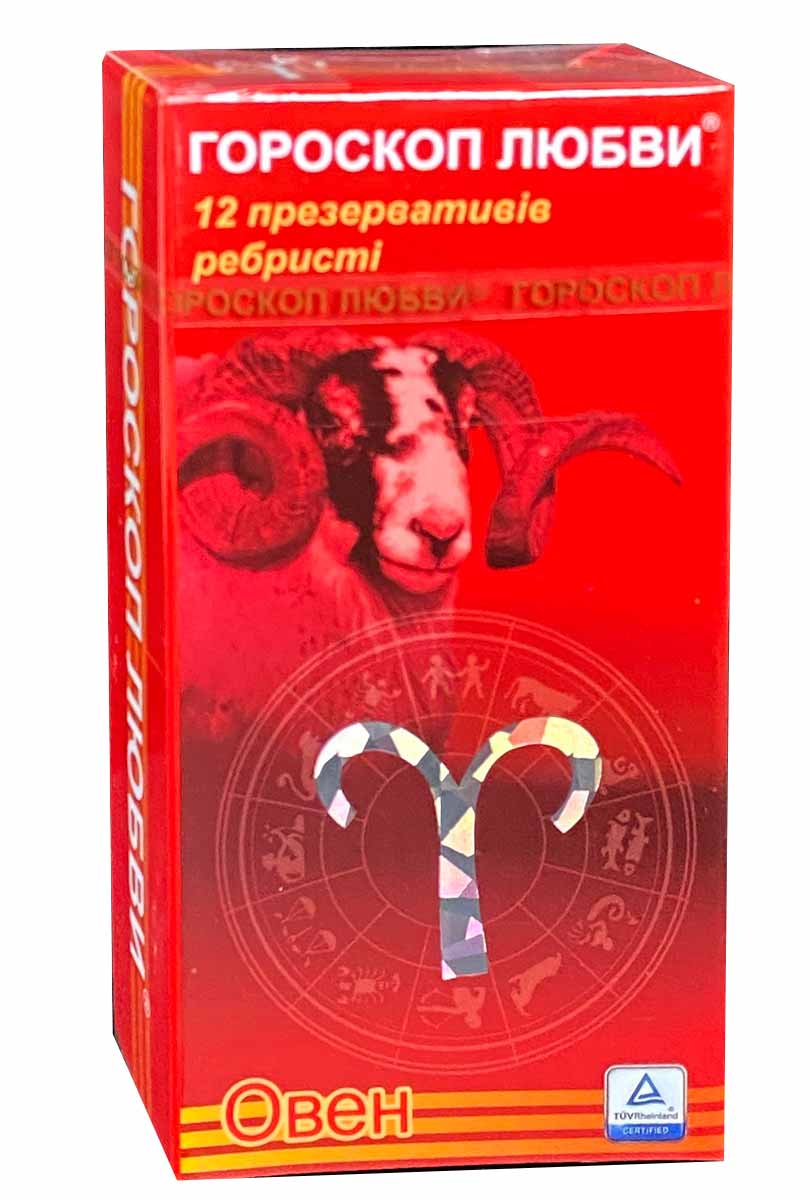 Матовый черный фон с изображением упаковки презервативов Гороскоп любви 12 шт и знаками зодиака