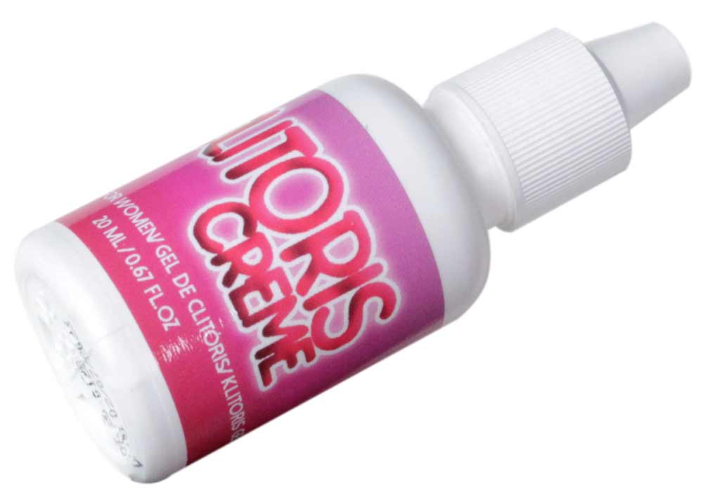 Білий тюбик із рожевим ковпачком та фіолетово-рожевим написом Clitoris creme 20мл