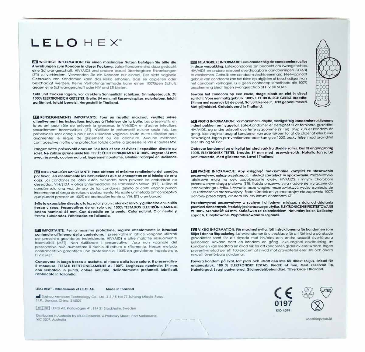 Білий картон із золотим тисненням HEX, надпис Lelo HEX Original, 36 штук