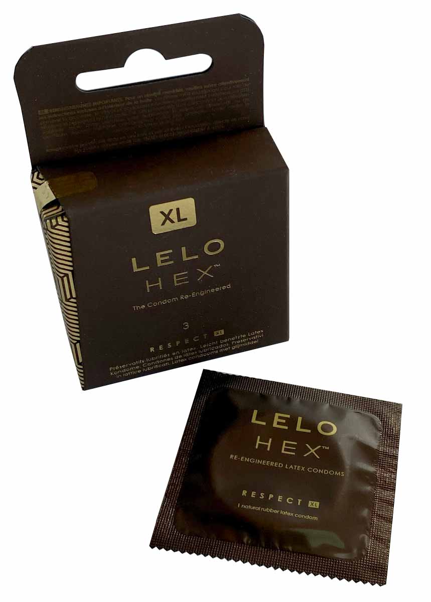 Белая коробка Lelo HEX Respect XL с гексагональным узором, 3 шт, увеличенный размер