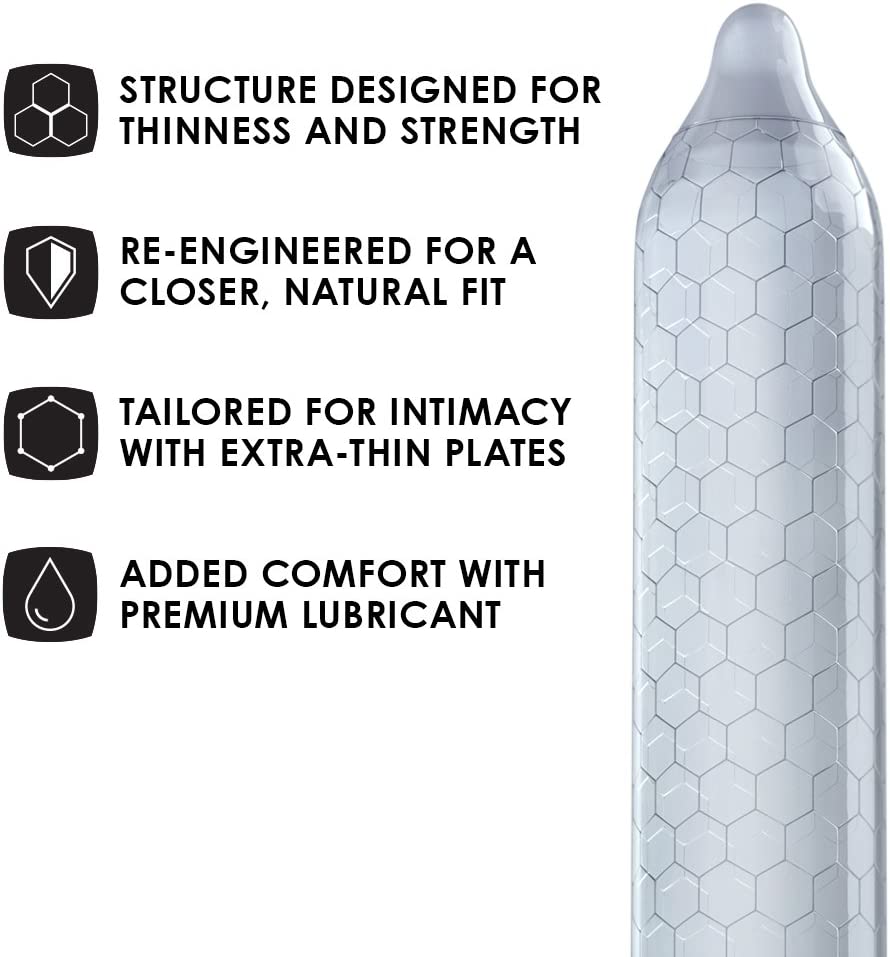 Біла коробка Lelo HEX Original з золотистим тисненням логотипу та написом 36 шт