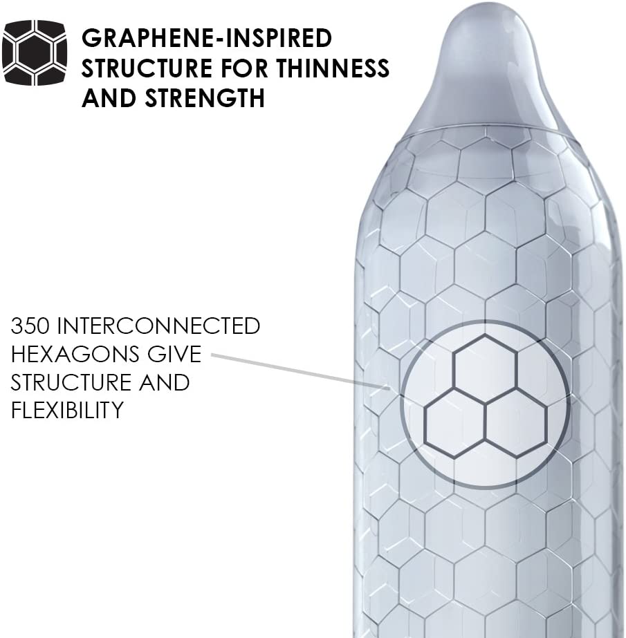 Світло-сіра коробка Lelo HEX Original з шістикутним візерунком і позначкою 36 шт