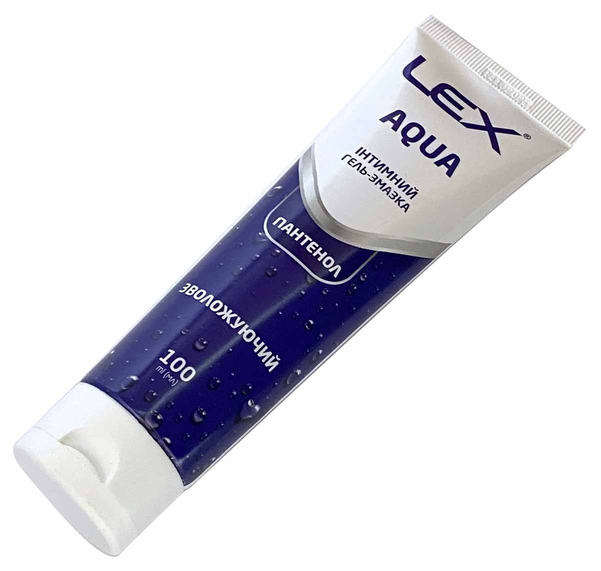 Прозрачный флакон Lex AQUA 100 мл с пантенолом и синим акцентом увлажняющая смазка