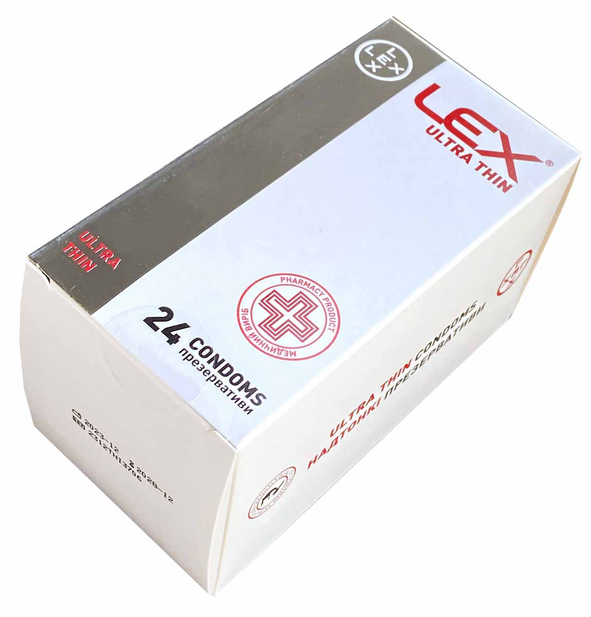 Черная коробка LEX Ultra Thin с желтым акцентом, надписью Ultra Thin и числом 24