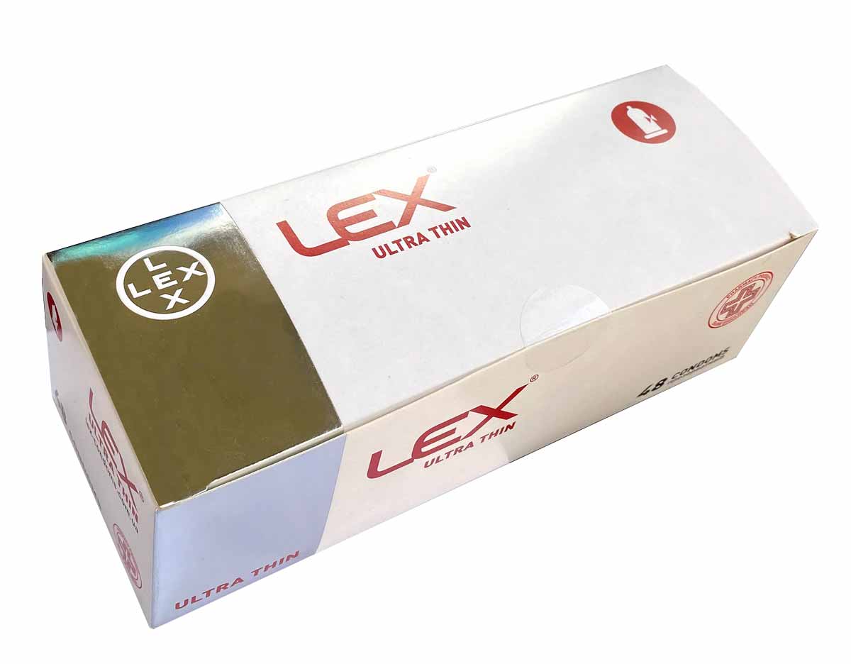 Темная упаковка LEX Ultra Thin с серебристым логотипом и надписью 48 шт