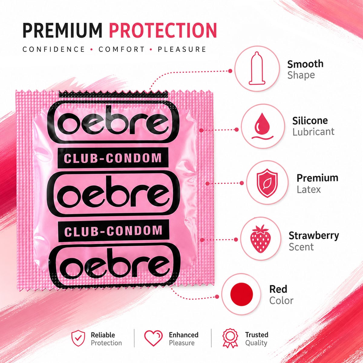 Кольорові презервативи Oebre CLUB у кобочці 3шт⚡️Prezervativi.in.ua - 8