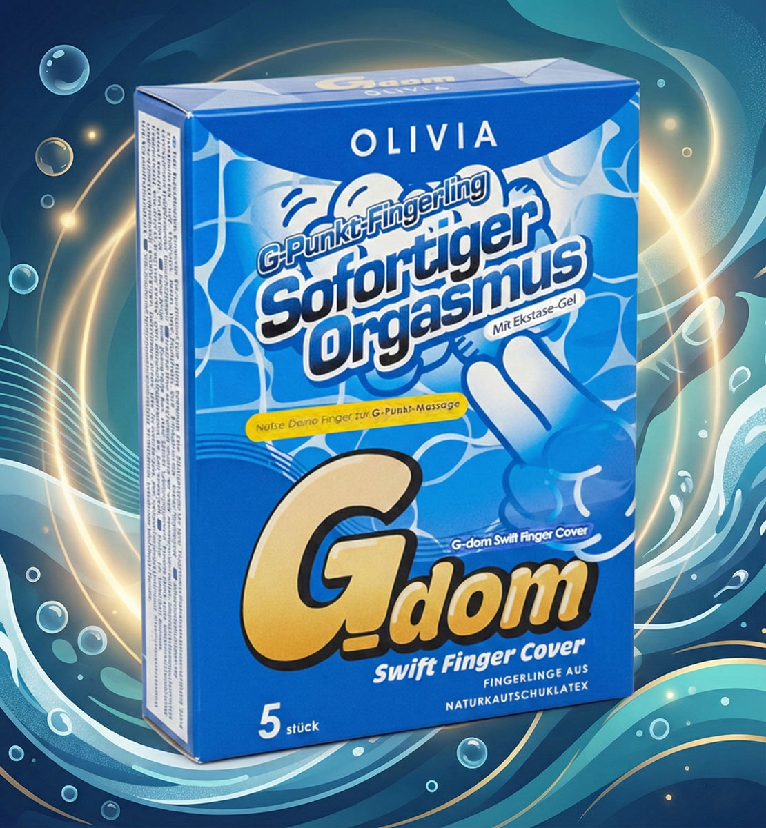 Фиолетовая упаковка Olivia G-Dom Swift с надписью finger cover и 5 шт в комплекте