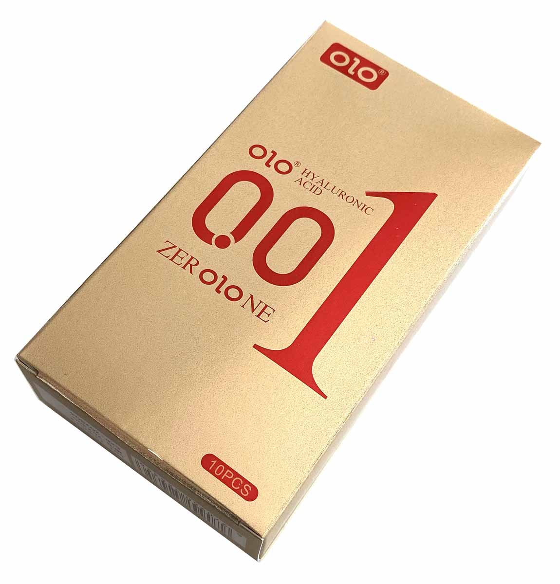 Золотая упаковка Olo Foil 0.01 GOLD 10шт с точками и ребрами, надпись на черном фоне