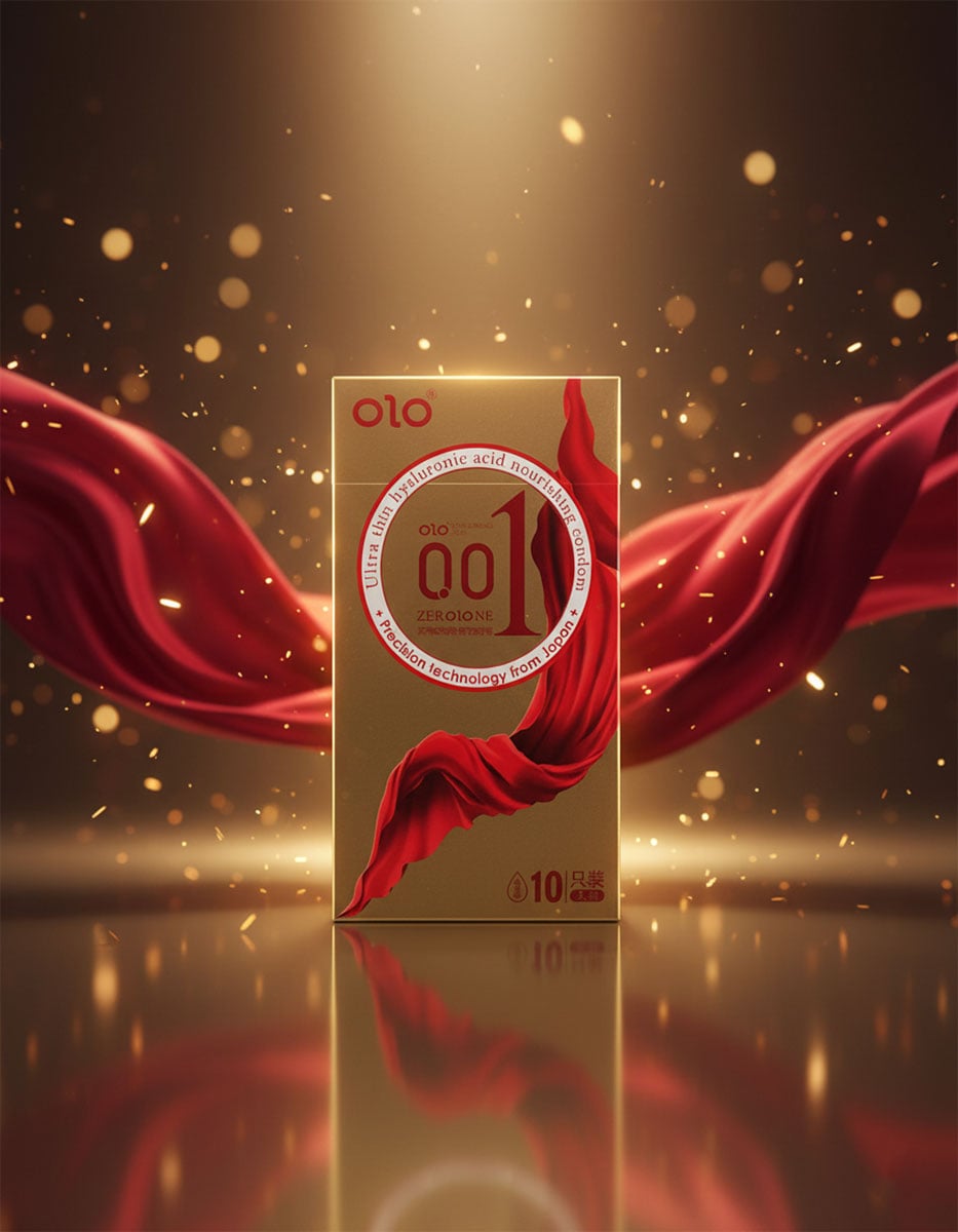 Золотая упаковка Olo 0.01 ZERO с надписью GOLD, 10 шт, аромат цветов, фольга