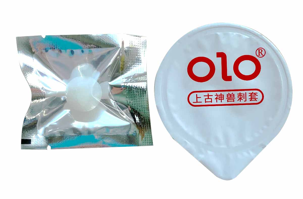 Черная упаковка с красным фениксом и надписью OLO Dragon Series, 1 презерватив