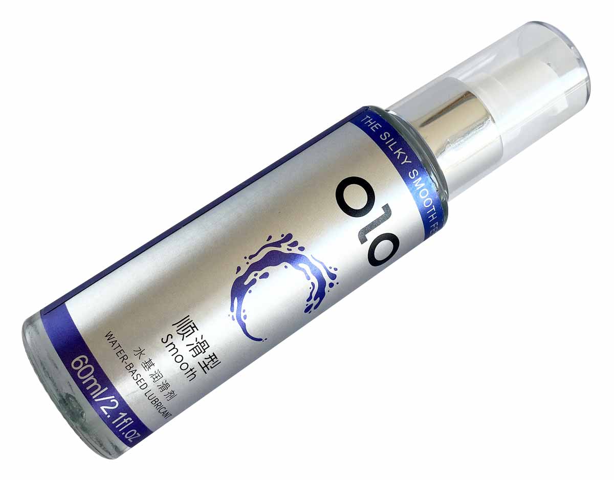 Прозрачный пластиковый флакон OLO Smooth 60мл с голубой этикеткой и белой крышкой