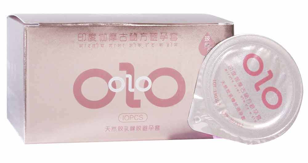 Золотистая коробка Olo GOLD Budda 10 штук с рельефом и анатомической формой