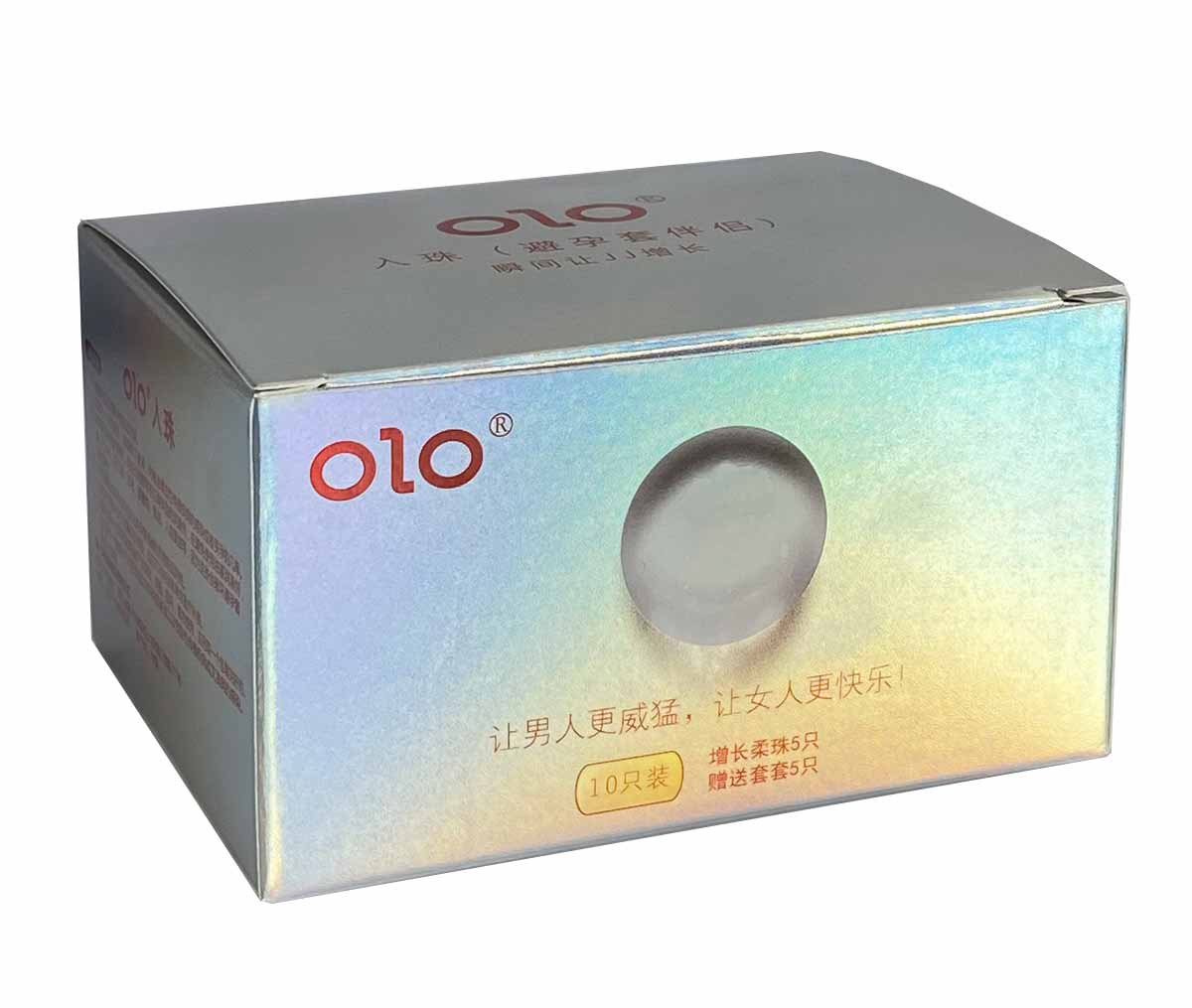 Черная упаковка Olo Pearl с изображением жемчужин и надписью 5 шт и 5 шариков