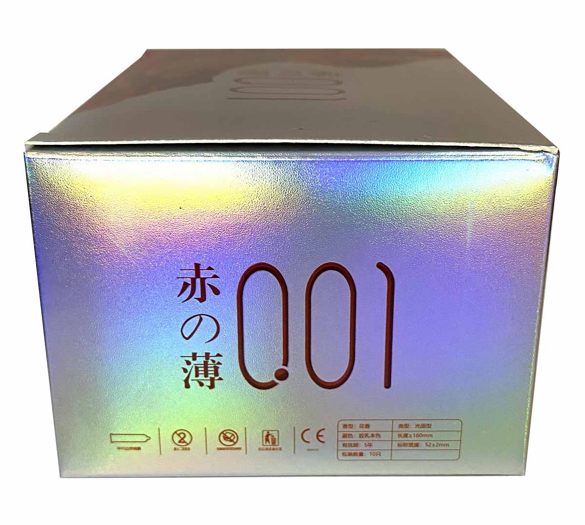 Красная упаковка Olo 0.01 RedSilver с серебристым текстом, 10 ультратонких презервативов