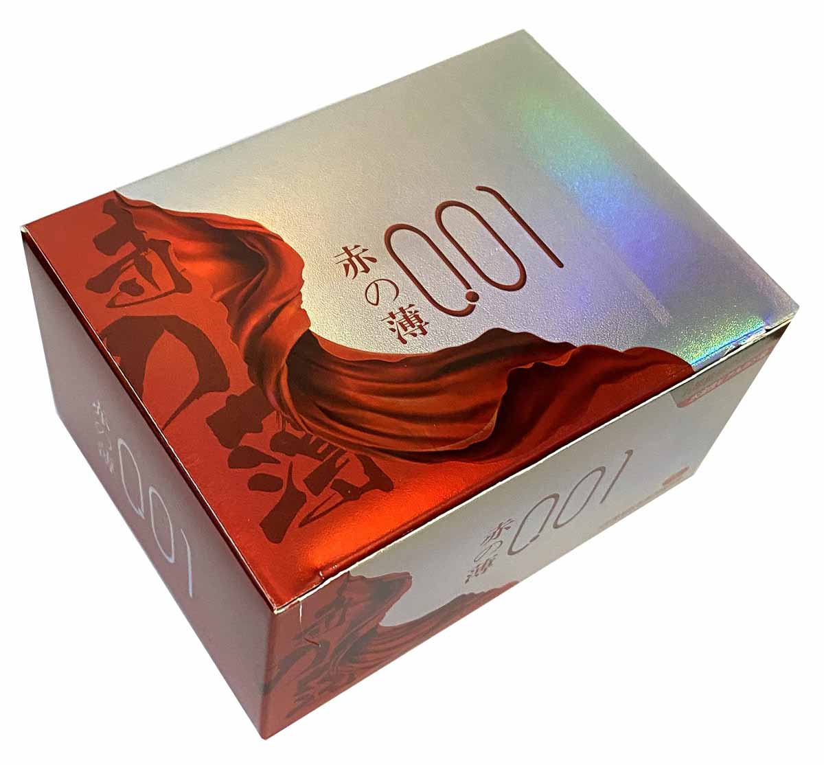 Серебристо-красная коробка Olo 0.01 RedSilver, 10 ультратонких презервативов с гиалуроновым гелем