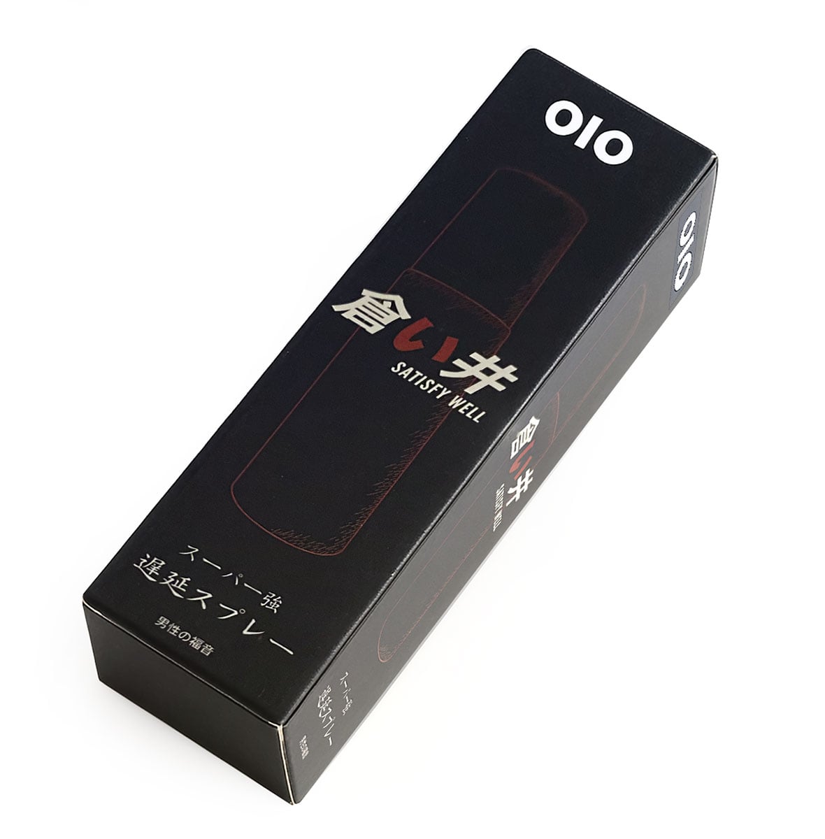 Білий флакон Olo SATISFY WELL 5 мл з синім ковпачком на світлому фоні