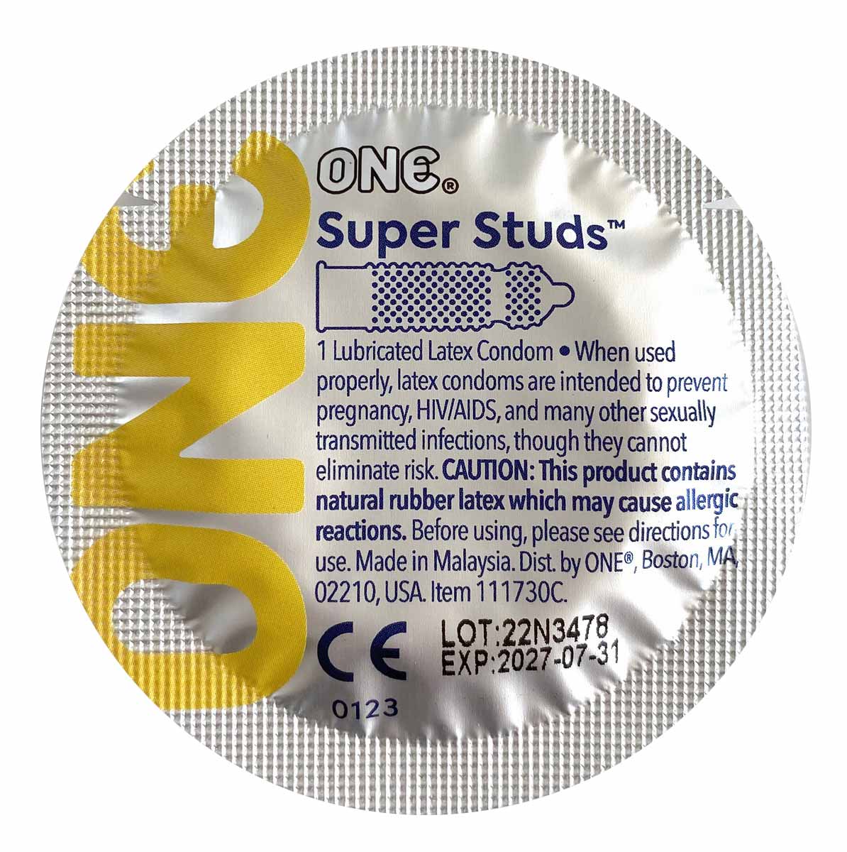 Яскрава кругла упаковка ONE Mixed Pleasures з написом 12 condoms, різнокольоровий дизайн