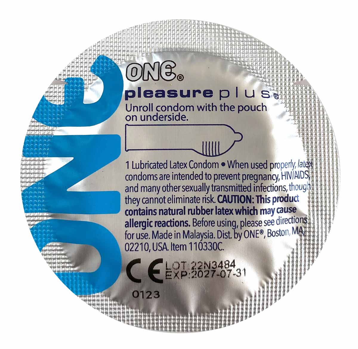 Яскрава кругла упаковка ONE Mixed Pleasures з написом 12 condoms, різнокольоровий дизайн