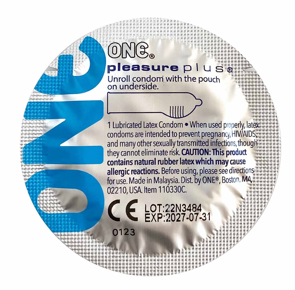 Червона коробка ONE Pleasure Plus з написом Pleasure Plus, 12 презервативів, англійський текст