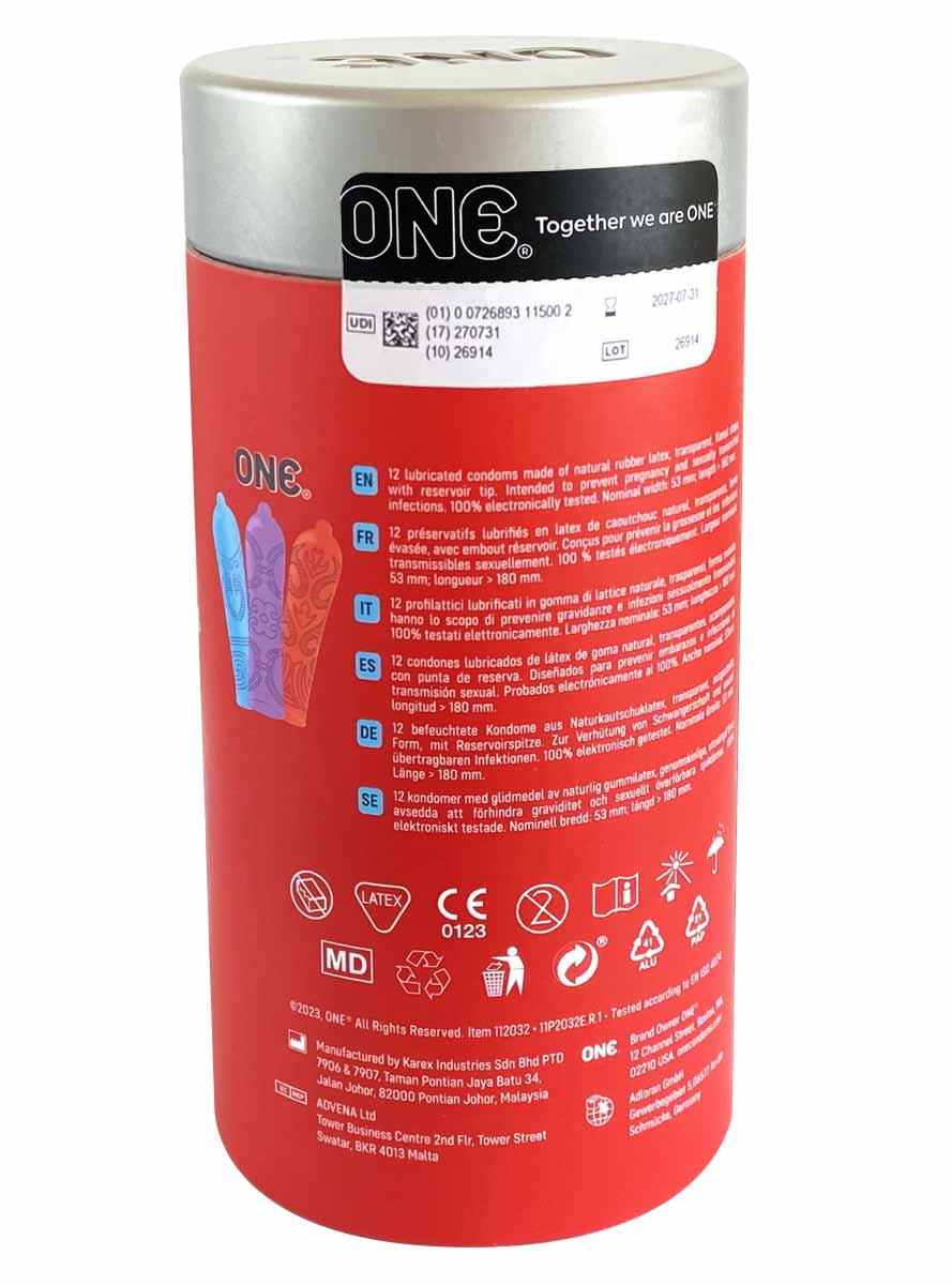 Чорна упаковка з різнокольоровим тату-дизайном, напис ONE Tattoo Touch 12 шт